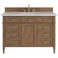 James Martin Brittany 48" Single Bathroom Vanity in Pecan with 3 cm Eternal Jasmine Pearl Silestone Top and Rectangular Sink, , large