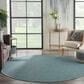 Nourison Positano 8" Round Aqua Indoor/Outdoor Area Rug, , large