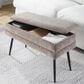 Lumisource Neapolitan Storage Bench with Brown Cushion in Black, , large