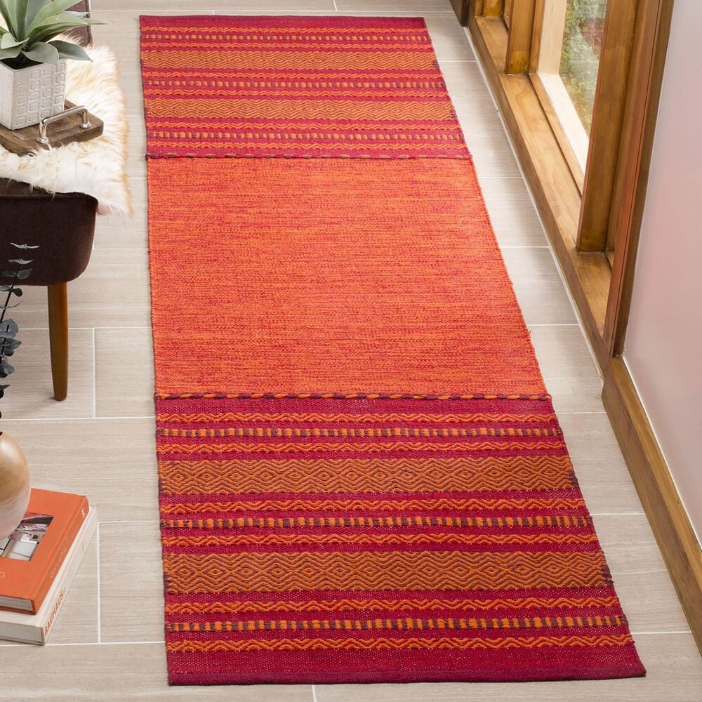 Safavieh Montauk MTK215A 2&#39;6&quot; x 12&#39; Orange and Red Runner, , large