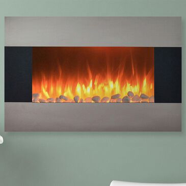 Timberlake Northwest Electric Fireplace with Wall Mount in Stainless Steel, , large