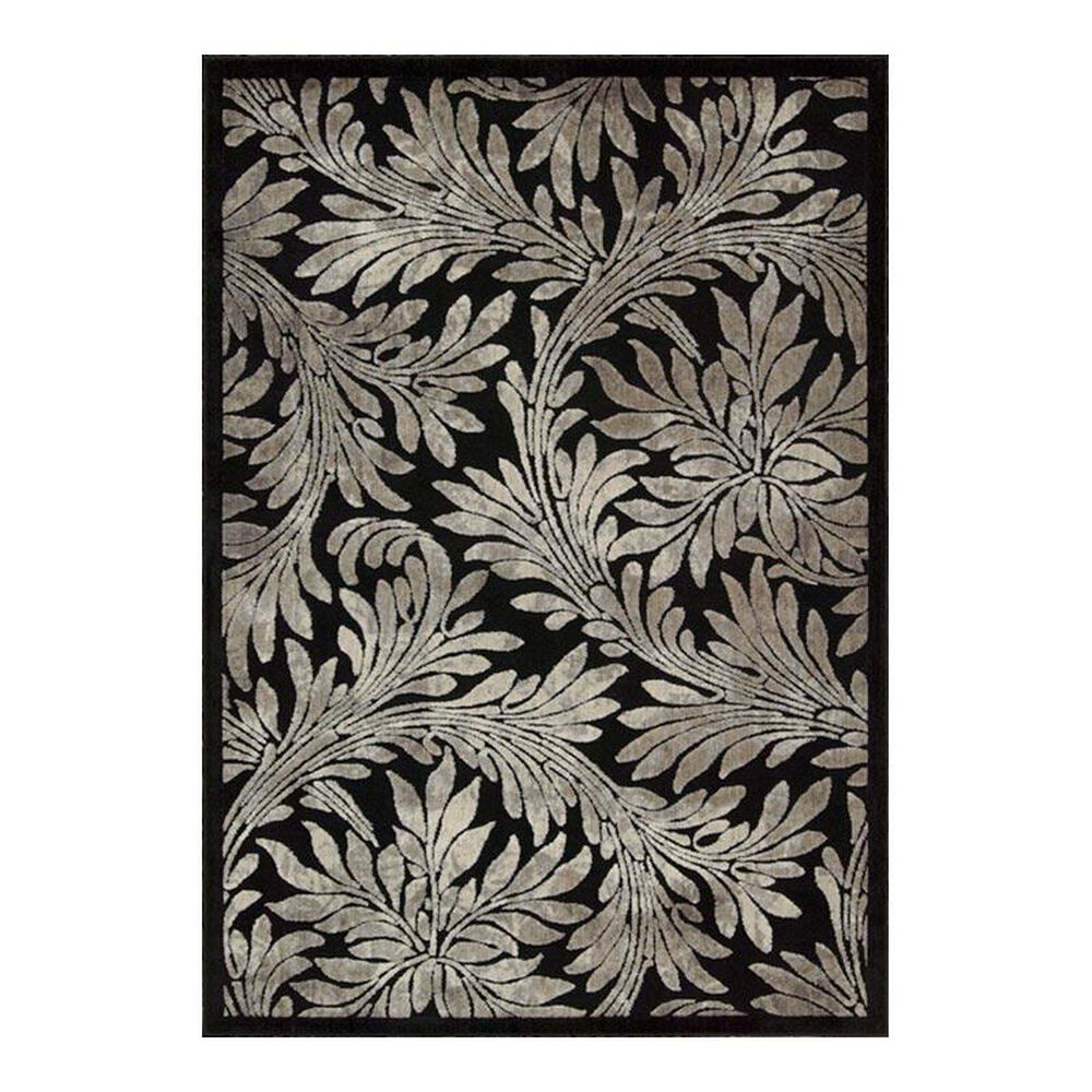 Nourison Graphic Illusions GIL19 5'3" x 7'5" Black Area Rug, , large