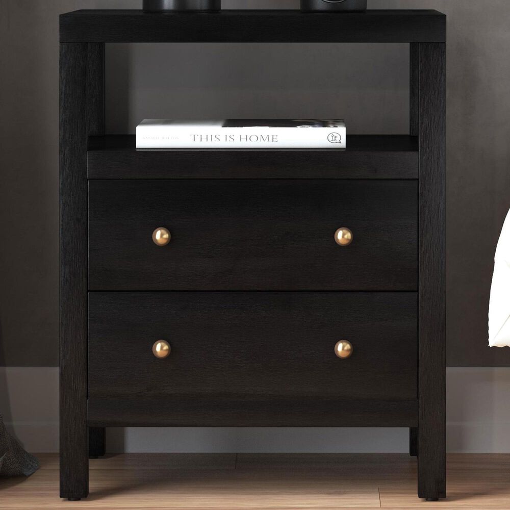 Butler Specialty Company Nora 2 Drawer Nightstand with Open Shelf in Coffee Brown, , large