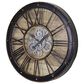 Yosemite Home Decor Venetian Woodgrain Gear Clock in Brown and Bronze, , large