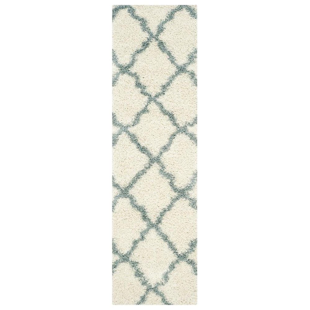 Safavieh Dallas Shag SGD257J 2"3" x 12" Ivory and Light Blue Runner, , large