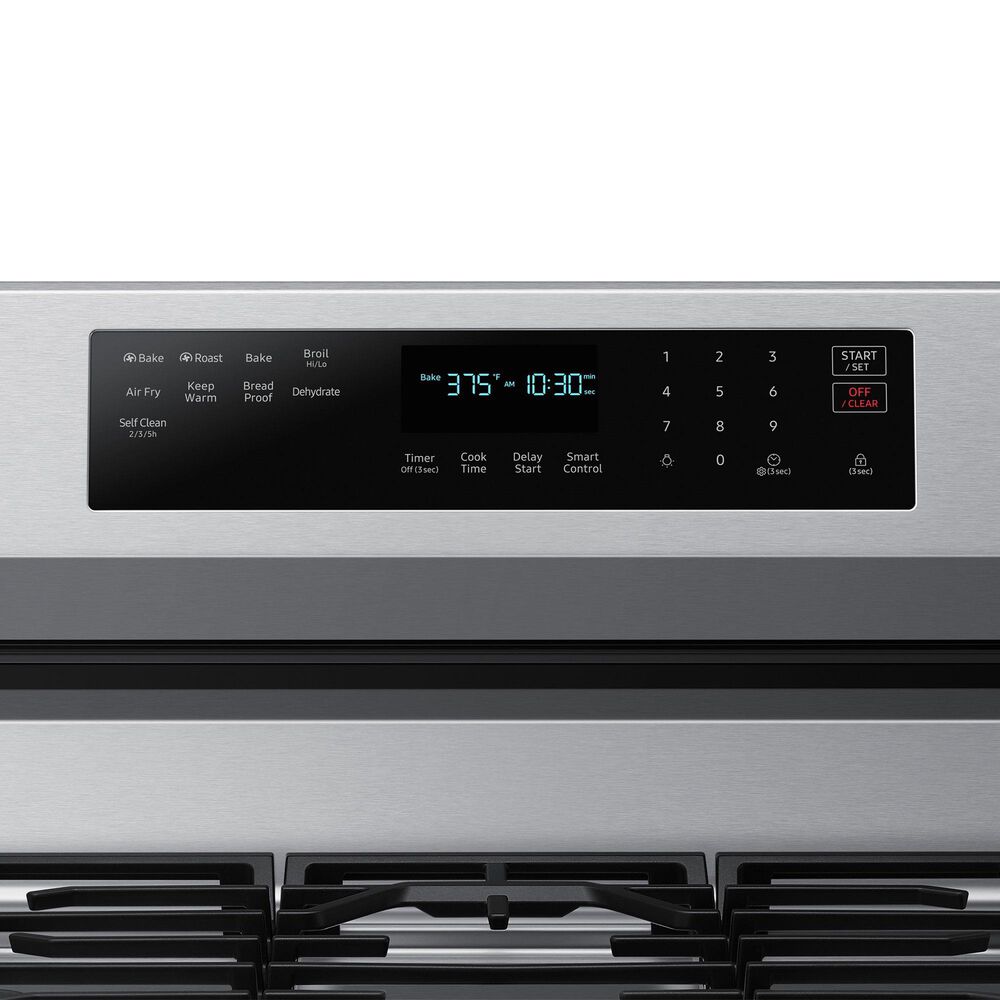 Samsung 2-Piece Kitchen Package with 6.0 Cu. Ft. Freestanding Gas Range and Bespoke 2.1 Cu. Ft. Over-the-Range Microwave in Fingerprint Resistant Stainless Steel, , large