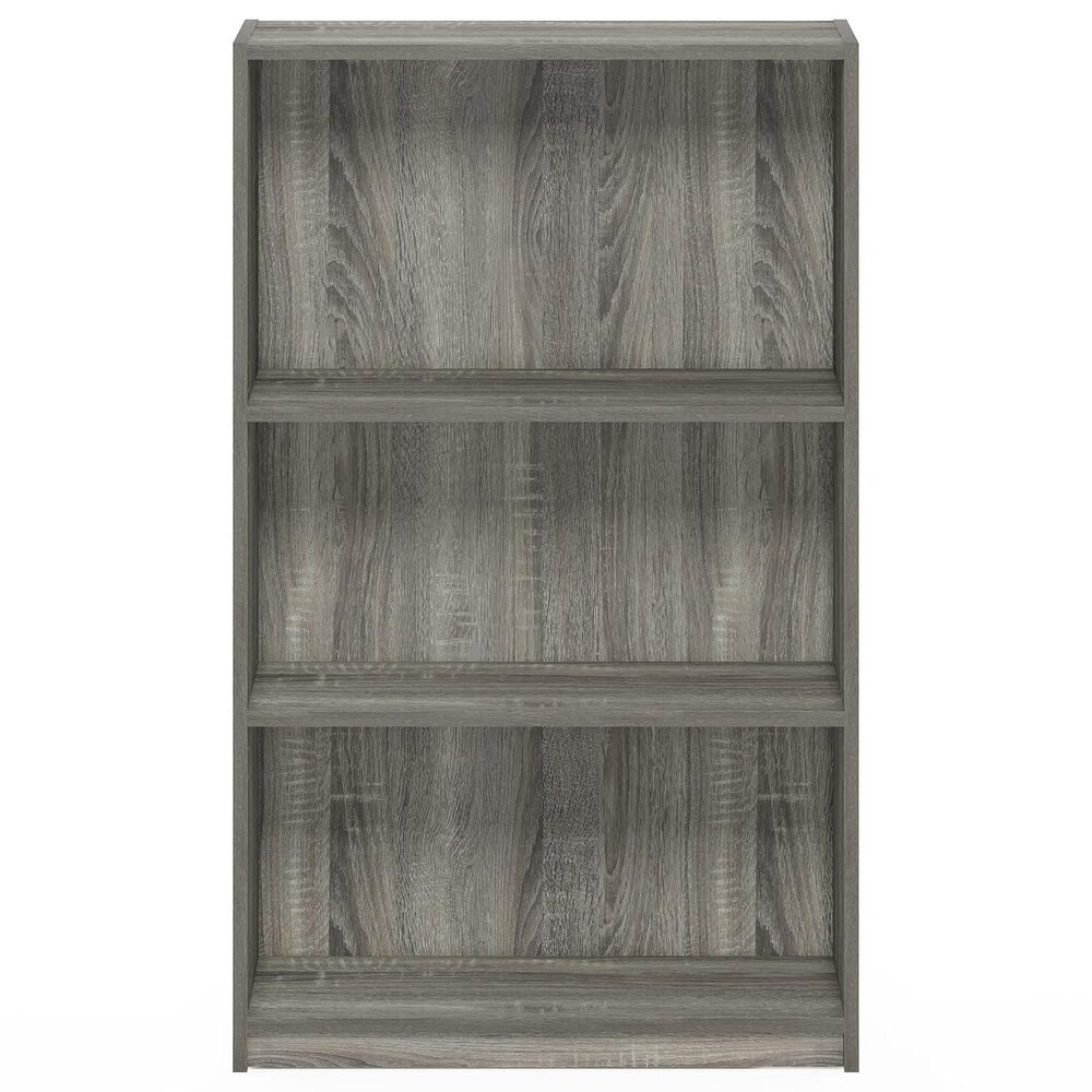 HOMLUX 3-Tier Display Bookshelf with Adjustable Shelves in French Oak, , large