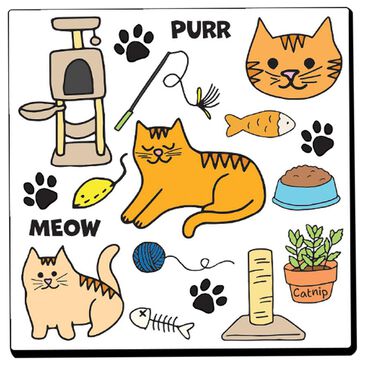 1 Brilliant Gift Wander Pets 4" Orange Tabby Coaster in White, , large