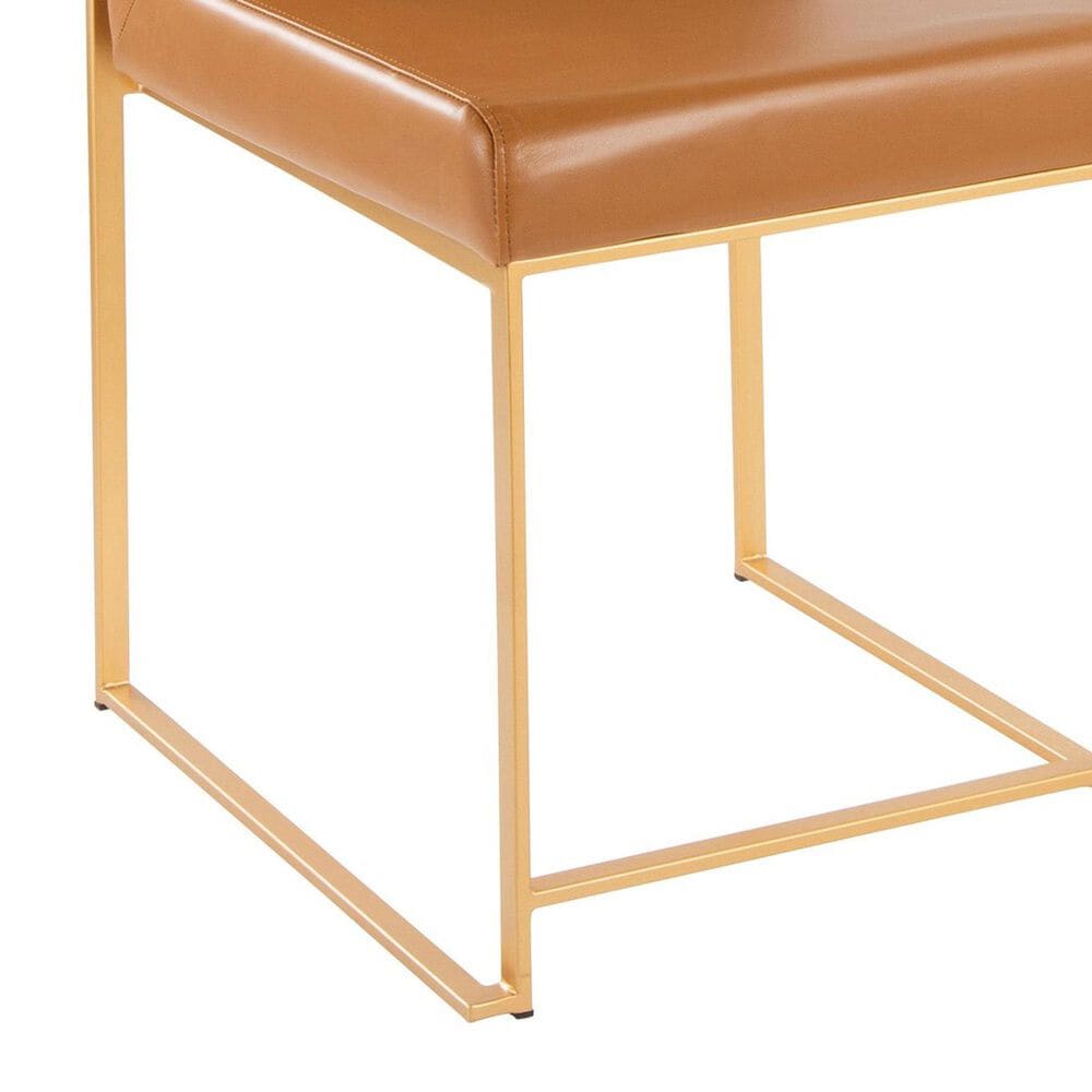Lumisource Fuji Side Chair with Camel Cushion in Gold (Set of 2), , large