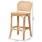 Baxton Studio Adrena Bar Stool in Natural Brown, , large
