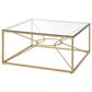 Furniture of America Hough Coffee Table Set in Gold and Clear (Set of 2), , large