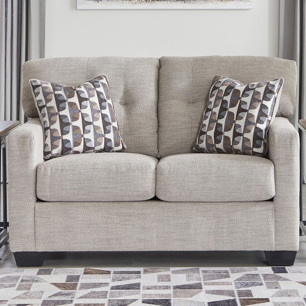 Ashley Mahoney Stationary Loveseat in Pebble, , large