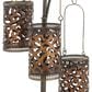 Maple and Jade Perforated Moroccan Standing Floor Scroll Candle Lantern with 3 Suspended Holders in Brass, , large