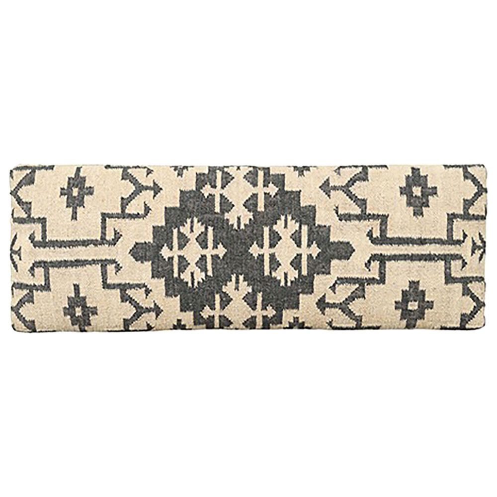 L.R. Home Barkley 48&quot; Bench with Cream Cushion in Black, , large