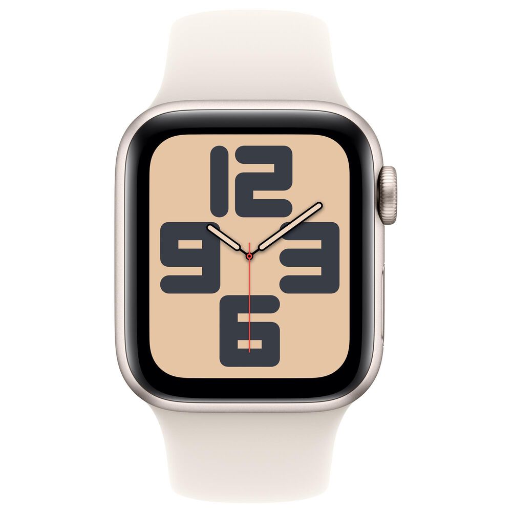 Apple Watch SE GPS 40mm Starlight Aluminum Case with Starlight Sport Band - S/M, , large