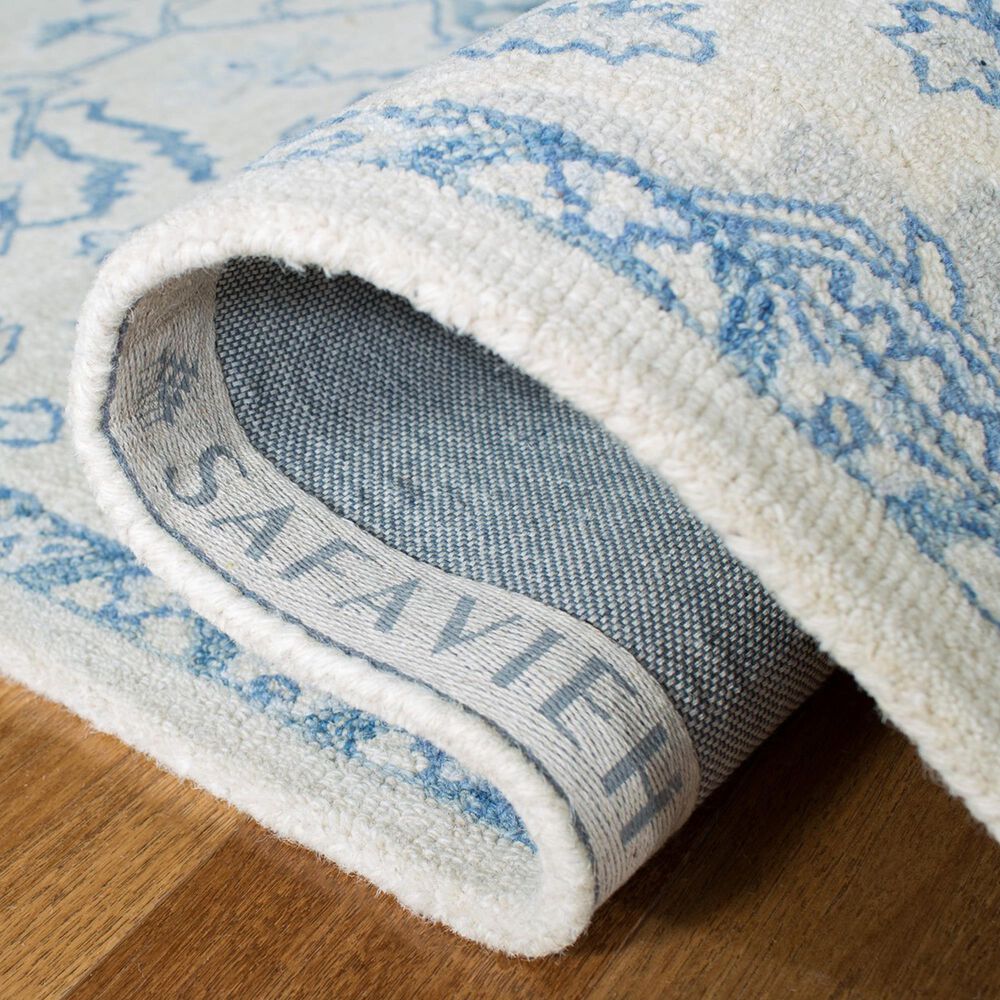 Safavieh Micro-Loop 2&#39;3&quot; x 11&#39; Ivory and Blue Runner, , large