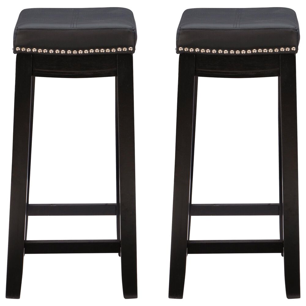 Linon Home Decor Claridge Counter Stool in Black (Set of 2), , large