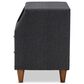 Baxton Studio Claverie 2-Drawer Nightstand in Charcoal, , large