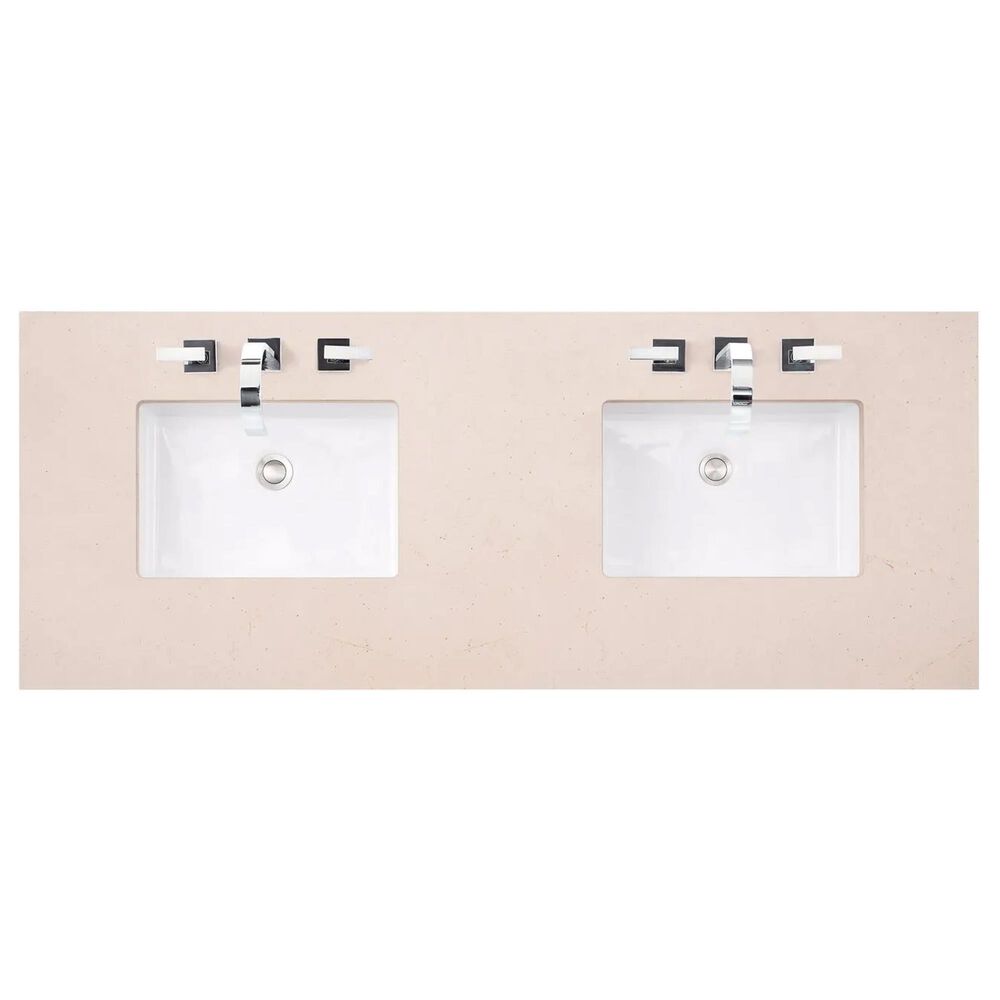 James Martin Vanities Bristol 60&quot; Double Bathroom Vanity in Saddle Brown with 3 cm Eternal Marfil Quartz Top and Rectangular Sinks, , large