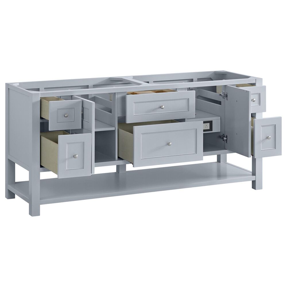 James Martin Vanities Breckenridge 72&quot; Double Bathroom Vanity in Serenity Blue with 3 cm Carrara White Marble Top and Rectangular Sinks, , large