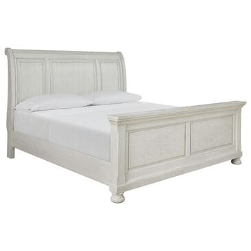 Ashley Robbinsdale California King Sleigh Bed in Antique White, , large