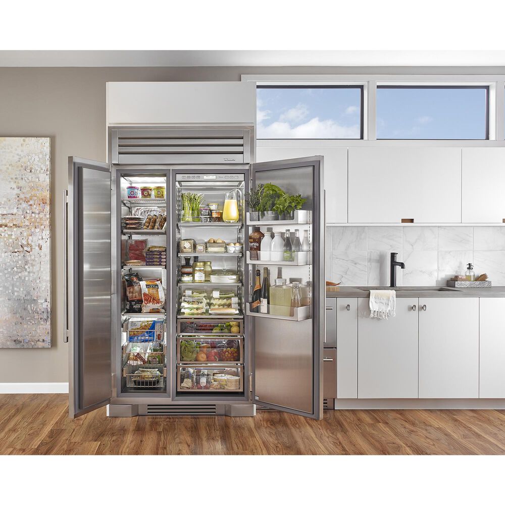 True Residential 24.6 Cu. Ft. Side-by-Side Refrigerator with Solid Door in Stainless Steel, , large