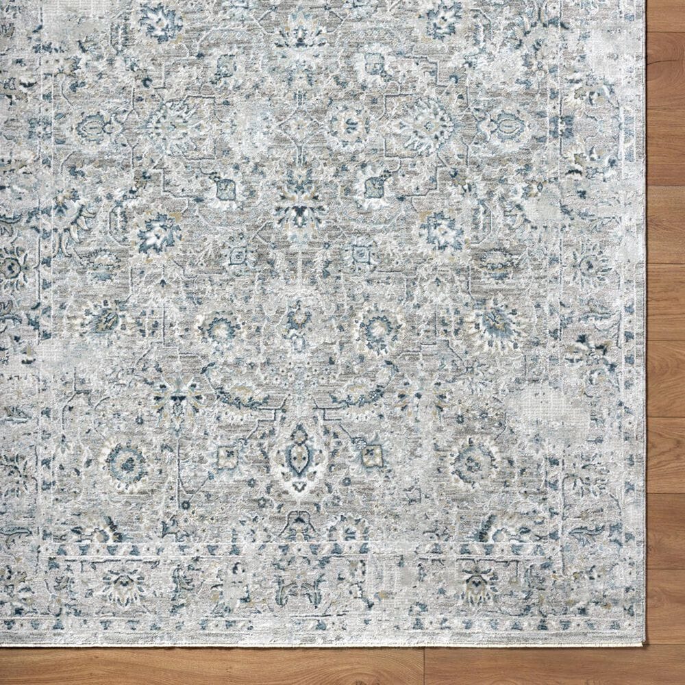 Surya Brunswick Light Gray, Charcoal, Cream, Dark Blue, Blue and Mustard 2&#39;7&quot; x 7&#39;3&quot; Runner, , large