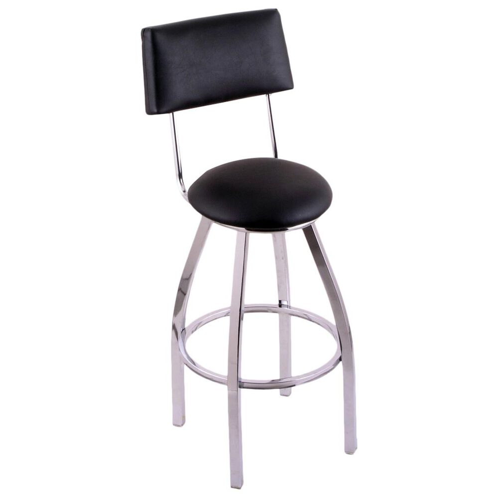 Holland Bar Stool C8C4 Classic Series 30" Swivel Bar Stool in Black Vinyl/Chrome, , large
