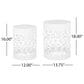 Hearth and Haven Cylindrical-Shaped Iron Patio End Table in White (Set of 2), , large