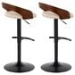 LumiSource Grotto Swivel Barstool with Cream Faux Leather Upholstery in Black and Walnut (Set of 2), , large