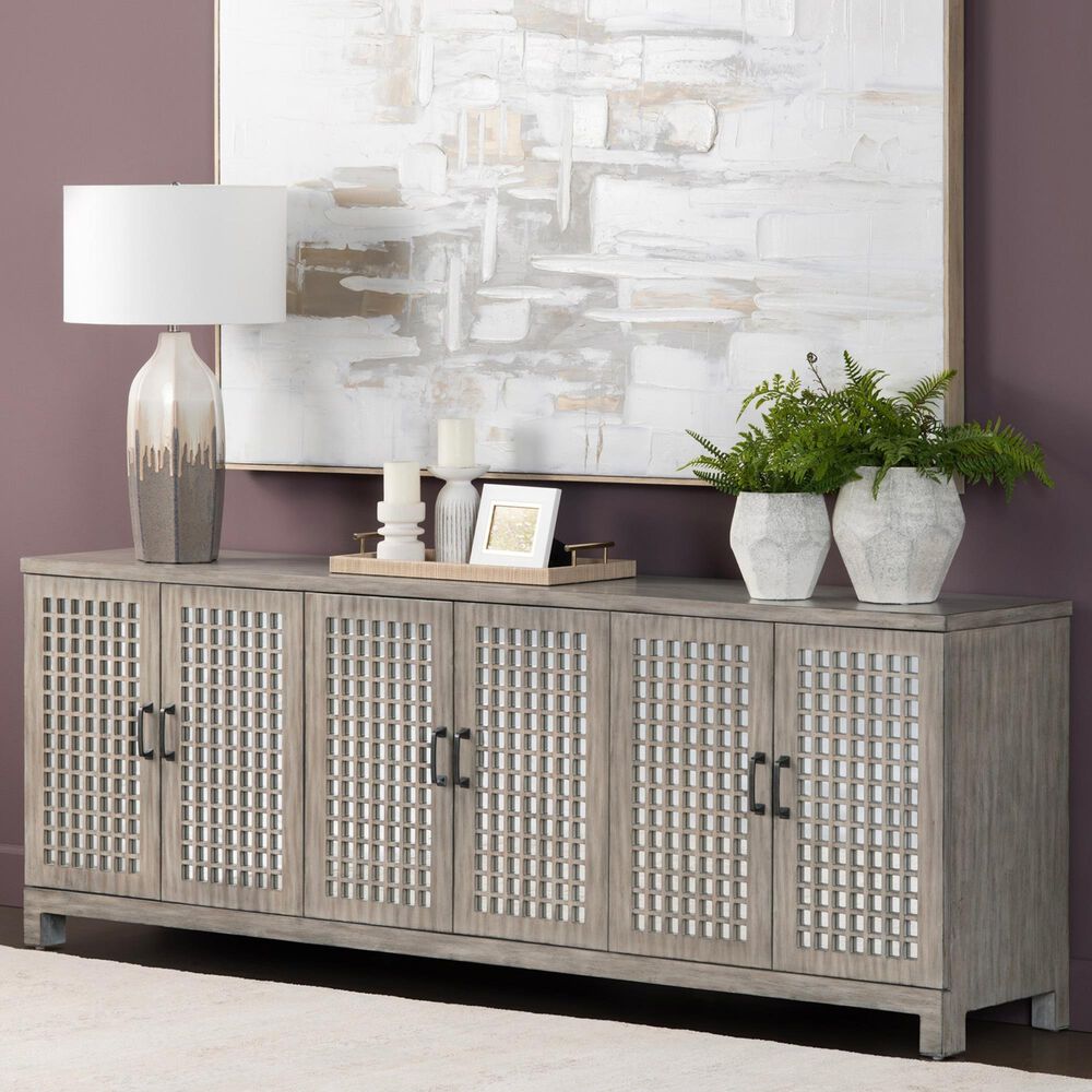 Crestview Collection Ashlar 6-Door Sideboard in Light Brown, , large