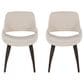 LumiSource Fabrico Side Chair with Cream Fabric Cushion in Dark Walnut (Set of 2), , large