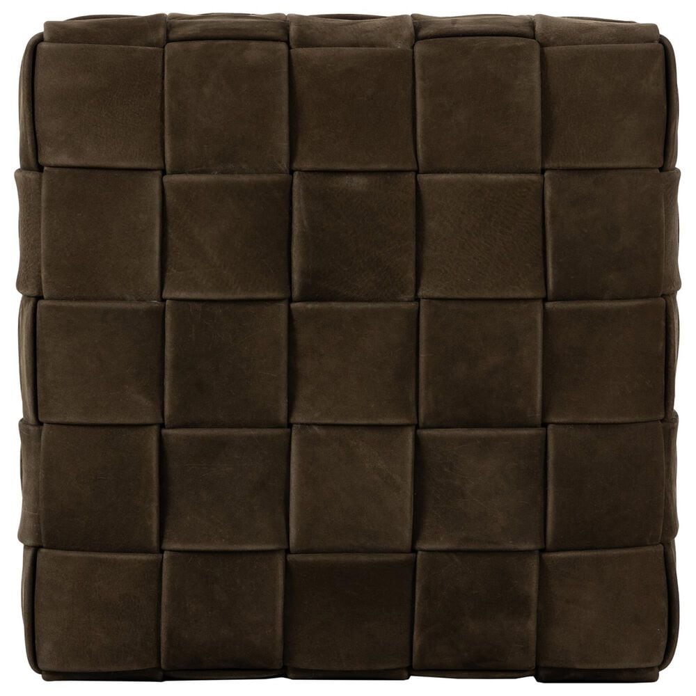Four Hands Flores Ottoman in Nubuck Olive, , large
