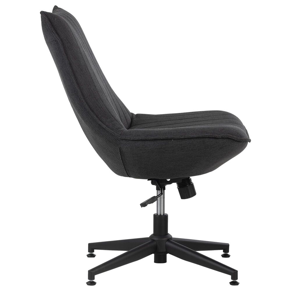 Impressions Vanity Lisa Vanity Chair with Dark Grey Cushion in Black, , large