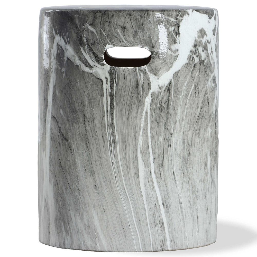 Uttermost Marvel Garden Stool in Black and White, , large