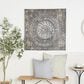 Maple and Jade 36" x 36" Square Floral Embossed Scroll Home Wall Decor in Satin Silver, , large