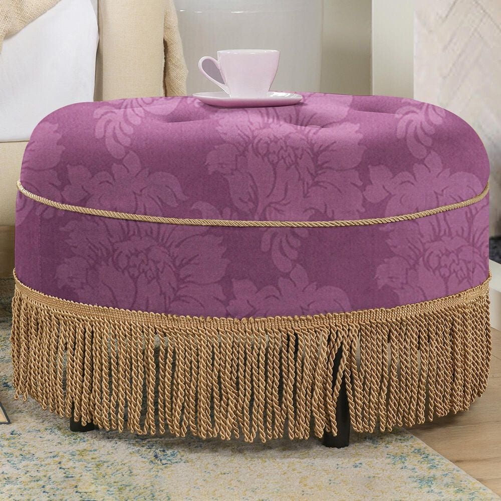 Jennifer Taylor Home Yolanda Standard Ottoman in Purple and Gold, , large