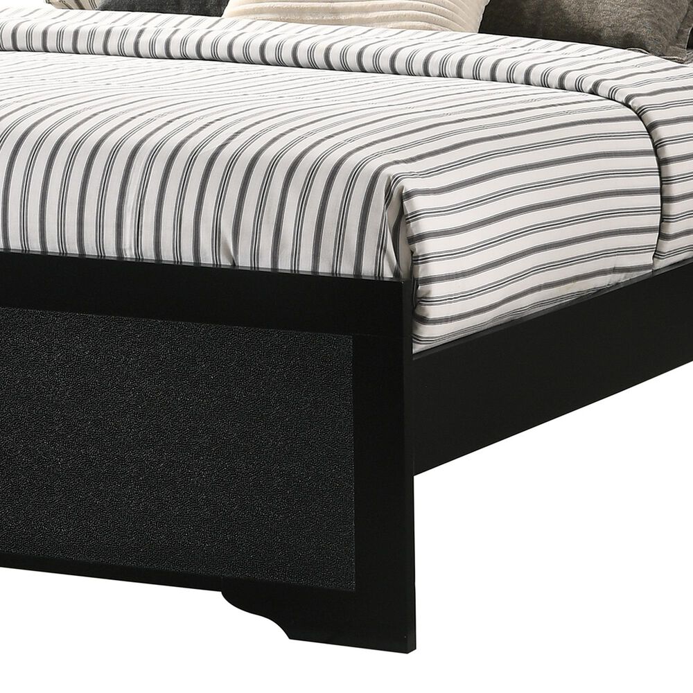 Crown Mark Amalia Full Upholstered Panel Bed in Black, , large