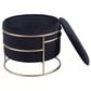 Rta Products Elegant Storage Ottoman with Gold Frame in Black, , large