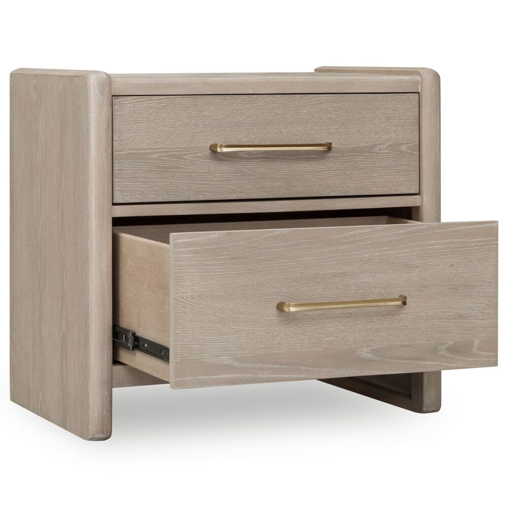 Urban Home Gardenia 2-Drawer Oak Wood Nightstand in Chai, , large