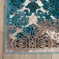 Nourison Karma KRM05 2"2" x 7"6" Ivory and Blue Runner, , large