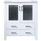 Lexora Home Volez 30" Single Bathroom Vanity in White with 2 cm White Ceramic Top and Rectangular Sink, , large