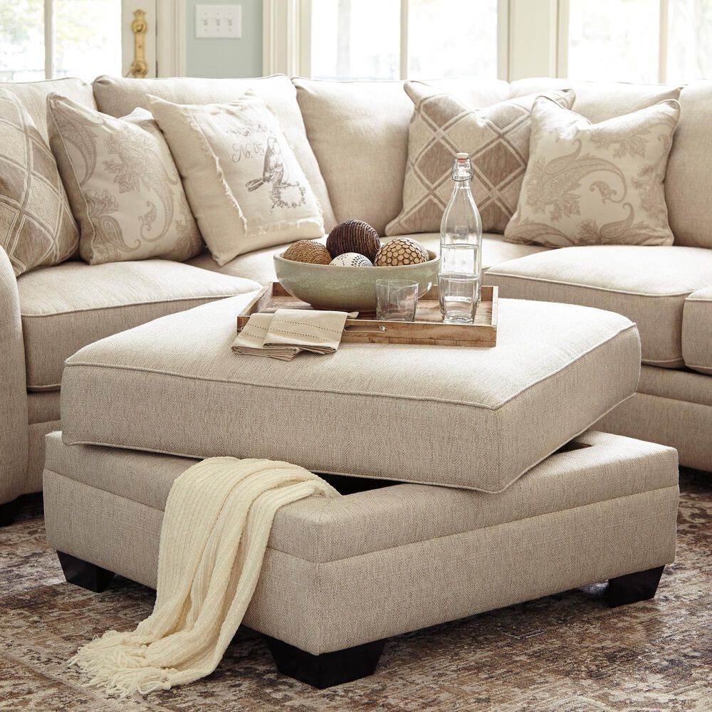 Ashley Luxora Storage Ottoman in Bisque, , large