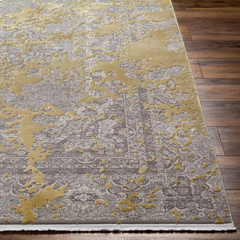 Surya Solar 3&#39; x 8&#39; Gray, Tan, Medium Brown and Medium Gray Runner, , large