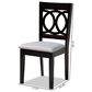Baxton Studio Lenoir Side Chair with Gray Cushion in Espresso Brown (Set of 4), , large