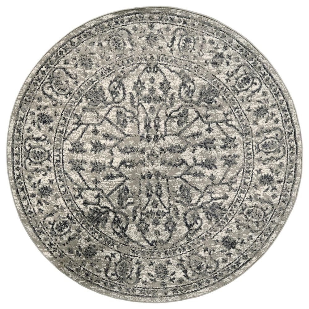 Amer Rugs Alpine 7&#39;10&quot; Round Dark Gray Area Rug, , large