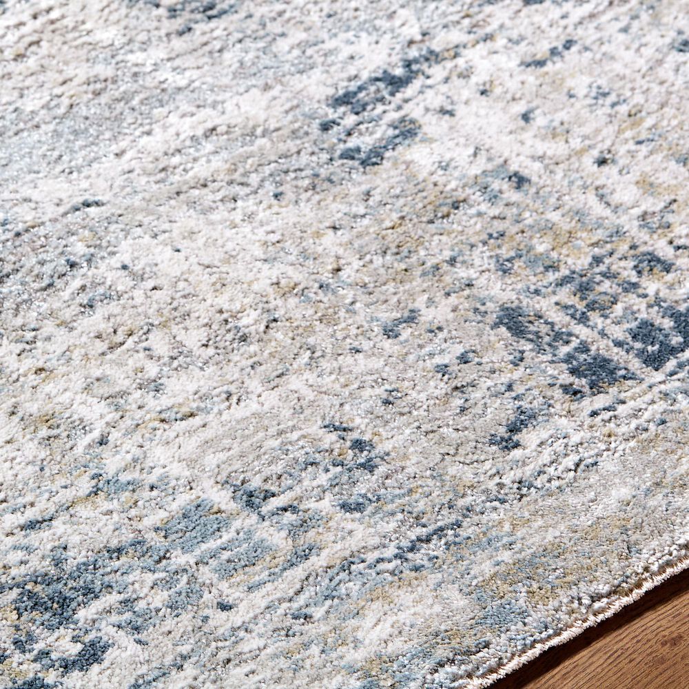 Surya Brunswick Cream, Light Gray, Charcoal, Blue, Dark Blue and Mustard 2&#39;7&quot; x 7&#39;3&quot; Runner, , large