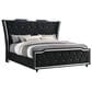 Pacific Landing Lorient 4 Piece King Wingback Bedroom Set in Black Velvet, , large