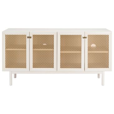 Safavieh Piran Mid-Century Modern 63" TV Stand in White and Gold, , large