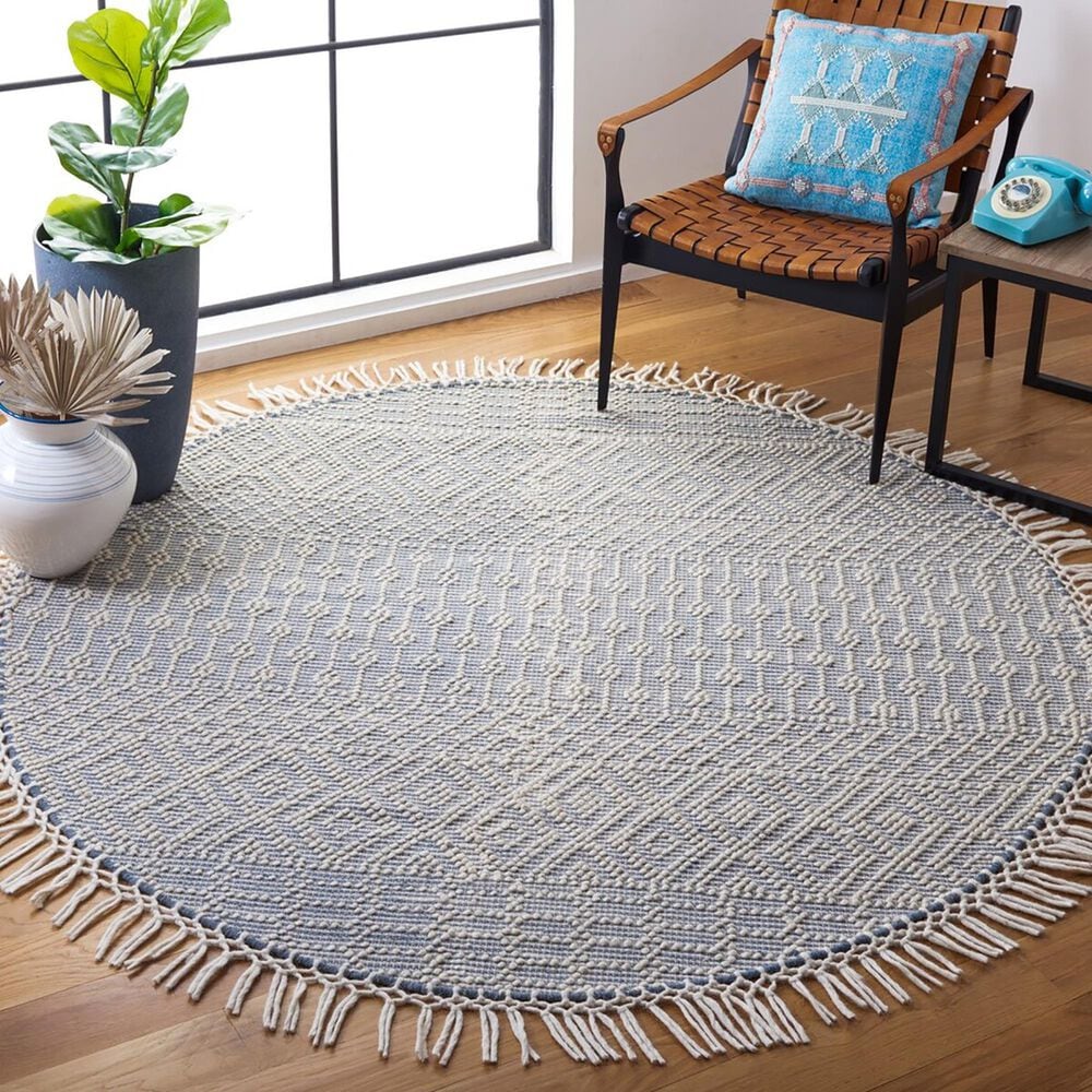 Safavieh Natura NAT852A 6&#39; Round Ivory and Grey Area Rug, , large